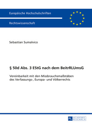 cover image of § 50d Abs. 3 EStG nach dem BeitrRLUmsG
